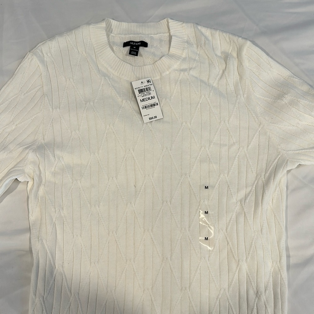 Alfani White sweater Man Medium